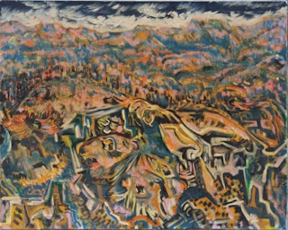 Tony Svehla- Yellow, Blue Abstract Landscape 1968