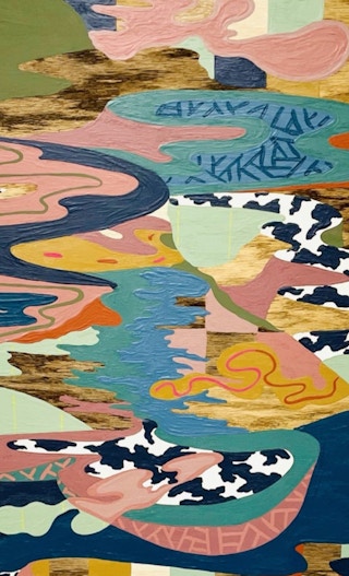 "Temporary Cure for Existential Dread No. 42" Contemporary Colorful Landscape 2022