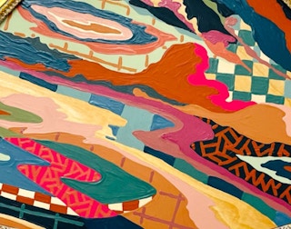 "Temporary Cure for Existential Dread No. 17" Contemporary Colorful Landscape 2021