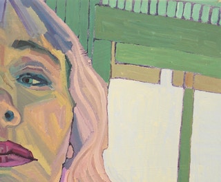 "Self Portrait with Lavender Wig" Purple and Green Contemporary Self Portrait 2018