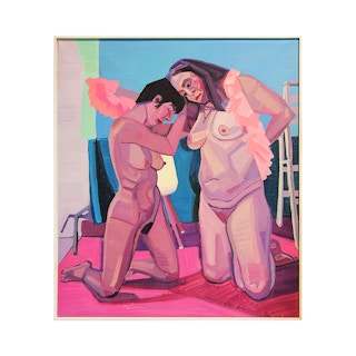"Masha and Christina" Pink Toned Abstract Portrait of Nude Women