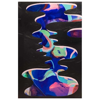 "Turtle's Landscape 1" Large Abstract Contemporary Biomorphic Landscape Painting 2018