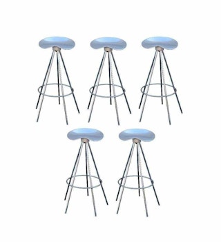 Iconic Pepe Cortes Contemporary 'Jamaica' Chrome and Aluminum Bar Stools