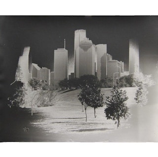 Pat Truax "Hermann Park Skyline" Black and White Houston, Texas Skyline Photograph 1960's