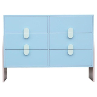 Custom Memphis Style Pastel 6 Drawer Post Modern Dresser / Chest