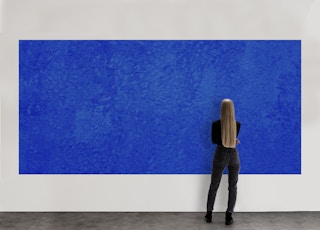 "Pelican Island" Monumental Contemporary Rich Blue Textured Sculptural Painting