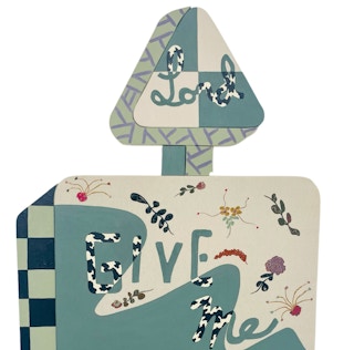 "Lord Give Me a Sign" Contemporary Teal & Navy Abstract Floral Pattern Road Sign 2022