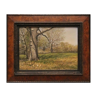 Naturalistic Field with Trees Landscape 1970