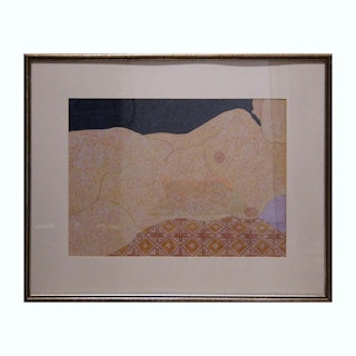 Minimal Abstract Impressionist Reclining Nude Painting 1973